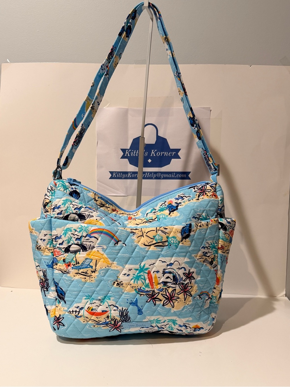 NWT Vera Bradley Large On the Go Crossbody Beach Treasures Pattern